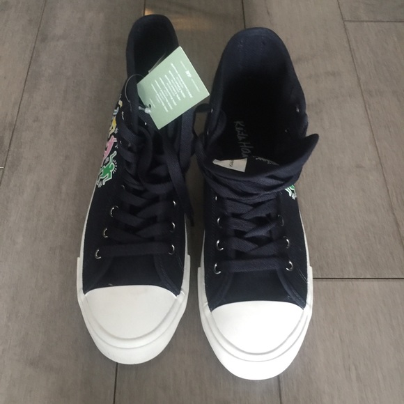 BRAND NEW KEITH HARING SNEAKERS SZ 7.5 men’s navy - Picture 3 of 7